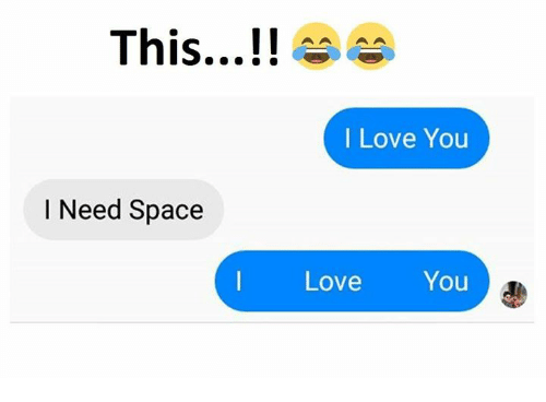 This!! I Love You I Need Space I Love You | Love Meme on esmemes.com