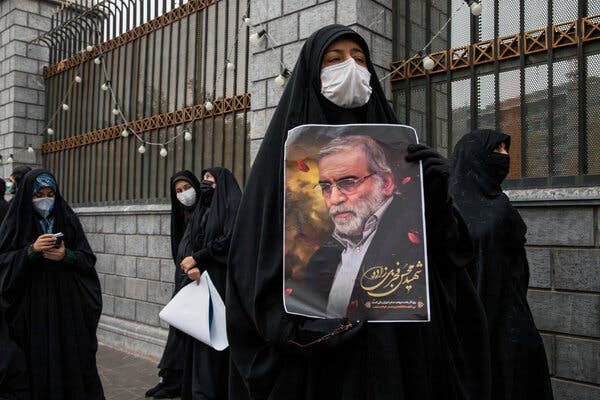 Mohsen Fakhrizadeh, the father of Iran’s nuclear program, kept a low profile, and photographs of him were rare. This photo appeared on martyrdom posters after his death.