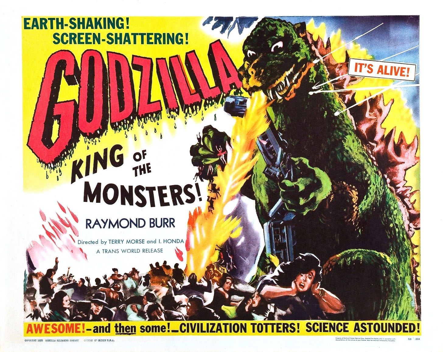 Godzilla (Gojira) (1954, Japan) | Godzilla, Horror movie posters, Movie  monsters