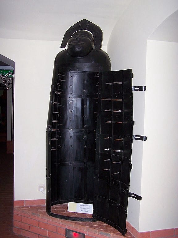 The iron maiden supposed torture device in a museum