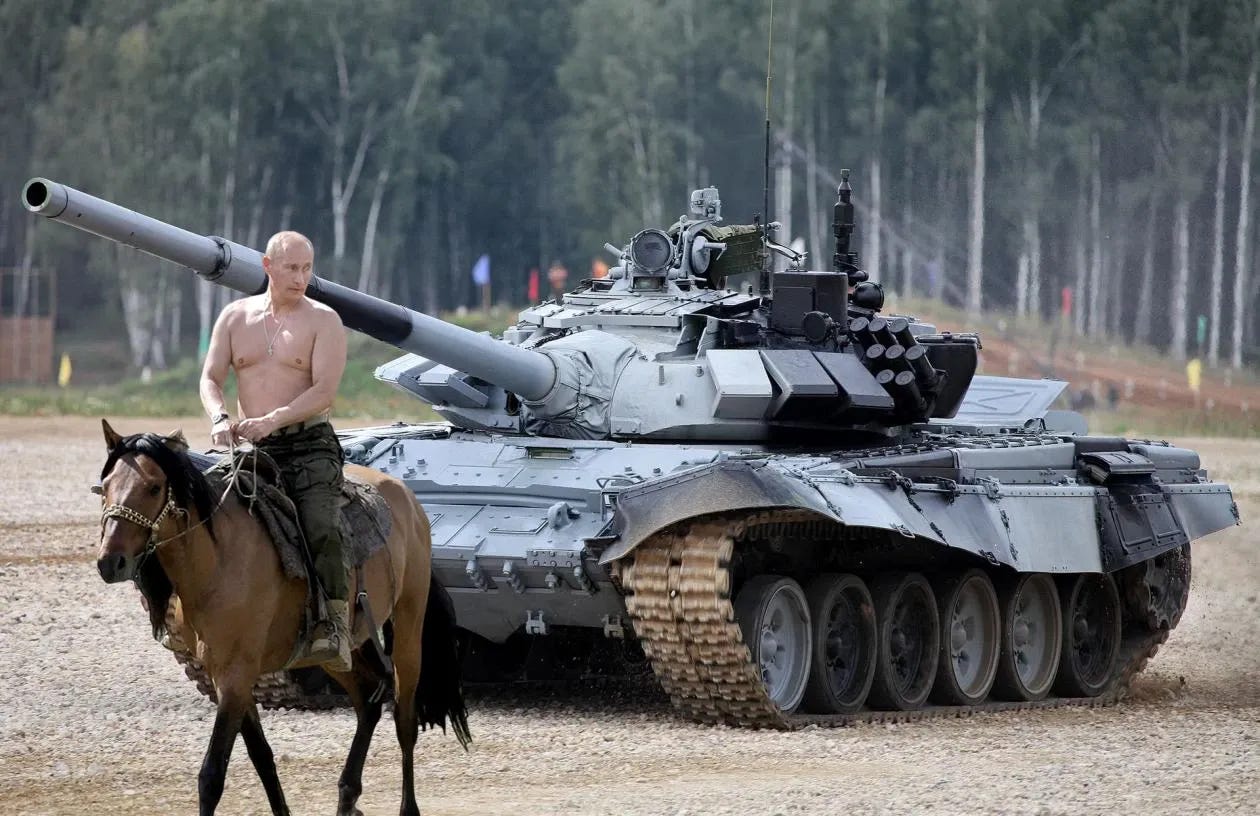 Great Leader Putin Leads Tanks Into Battle: Claims ‘He Not Pussy Like Dedushka Biden’