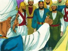 Free Bible illustrations at Free Bible images of the Apostles continuing to tell others about Jesus despite being imprisoned and beaten. (Acts 5:12-42): Slide 6