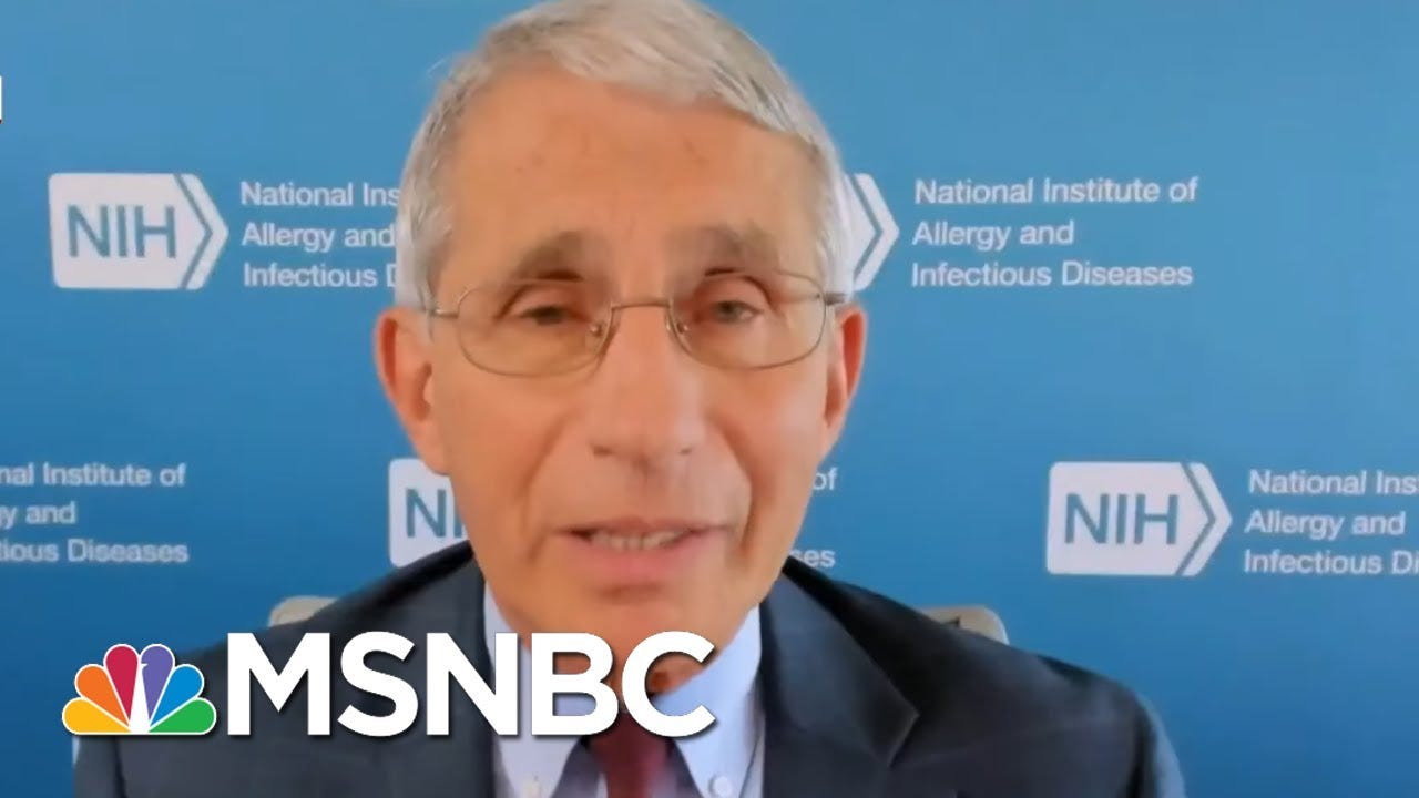 Dr. Anthony Fauci Pleads With Americans To Listen To Science | Deadline |  MSNBC - YouTube