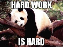 hard work is hard - Procrastination Panda - quickmeme