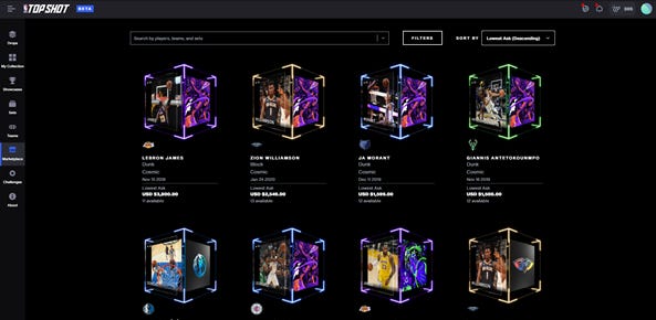 The Ultimate Guide to NBA TopShot — digital NBA collectibles on the  blockchain | by Swyysh | Medium