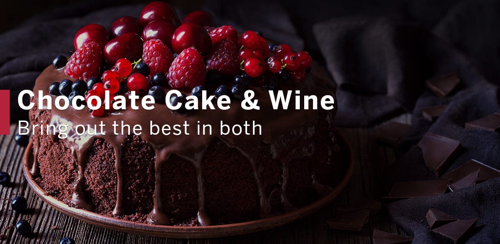 Chocolate Cake Topped with Berries - Perfect Chocolate Wine Pairing