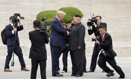 Trump with Kim in 2019. Trump’s comments contradict his claim that he took no government secrets with him upon leaving the White House.