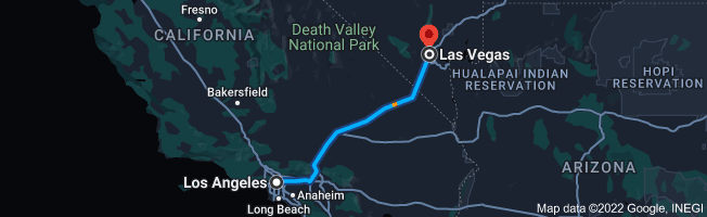 Map from Los Angeles to Las Vegas