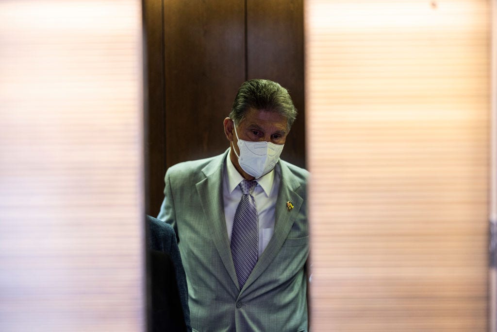 Sen. Joe Manchin (D-WV) sees the anguish & uncertainty in your eyes & it delights him. (Photo: Getty Images)