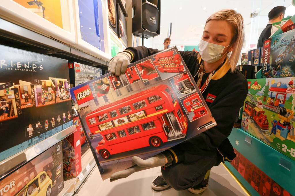 Réplica da Lego do famoso ônibus em dois andares de Londres