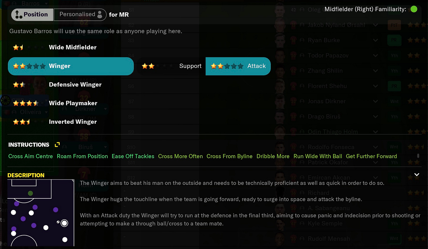 Football Manager 2021 Right Winger Attack Midfielder