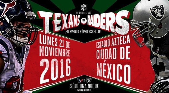 4 Tickets Oakland Raiders vs Texans Mexico 11/21 Estadio ...