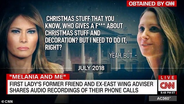 The comments came as part of recordings released by the First Lady's ex-best friend Stephanie Winston Wolkoff on CNN with Anderson Cooper Thursday
