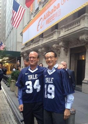 Alumni Wear Yale Blue at Alibaba IPO