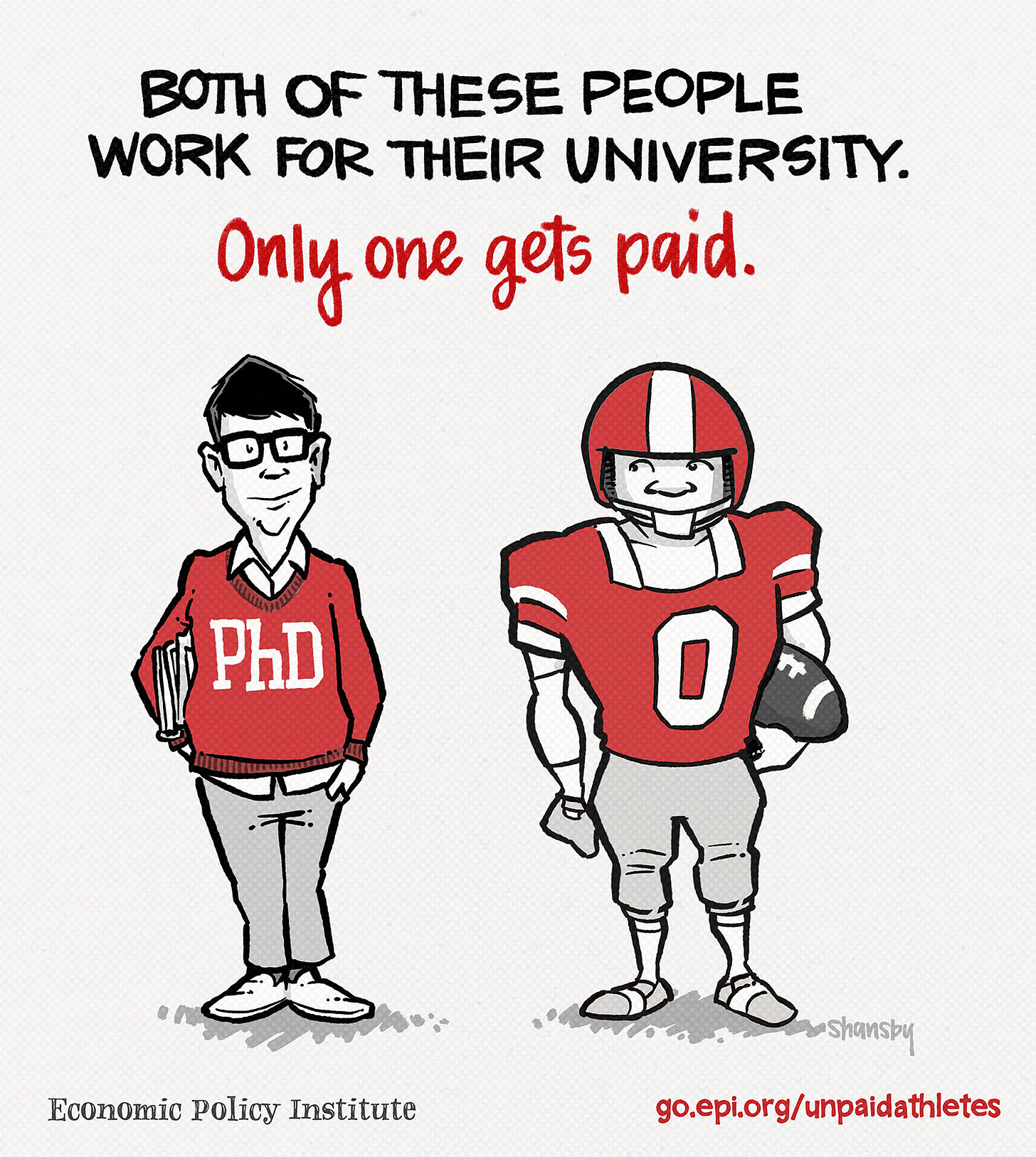 College athletes and Ph.D. students both work for the university, but only  one earns a salary | Economic Policy Institute