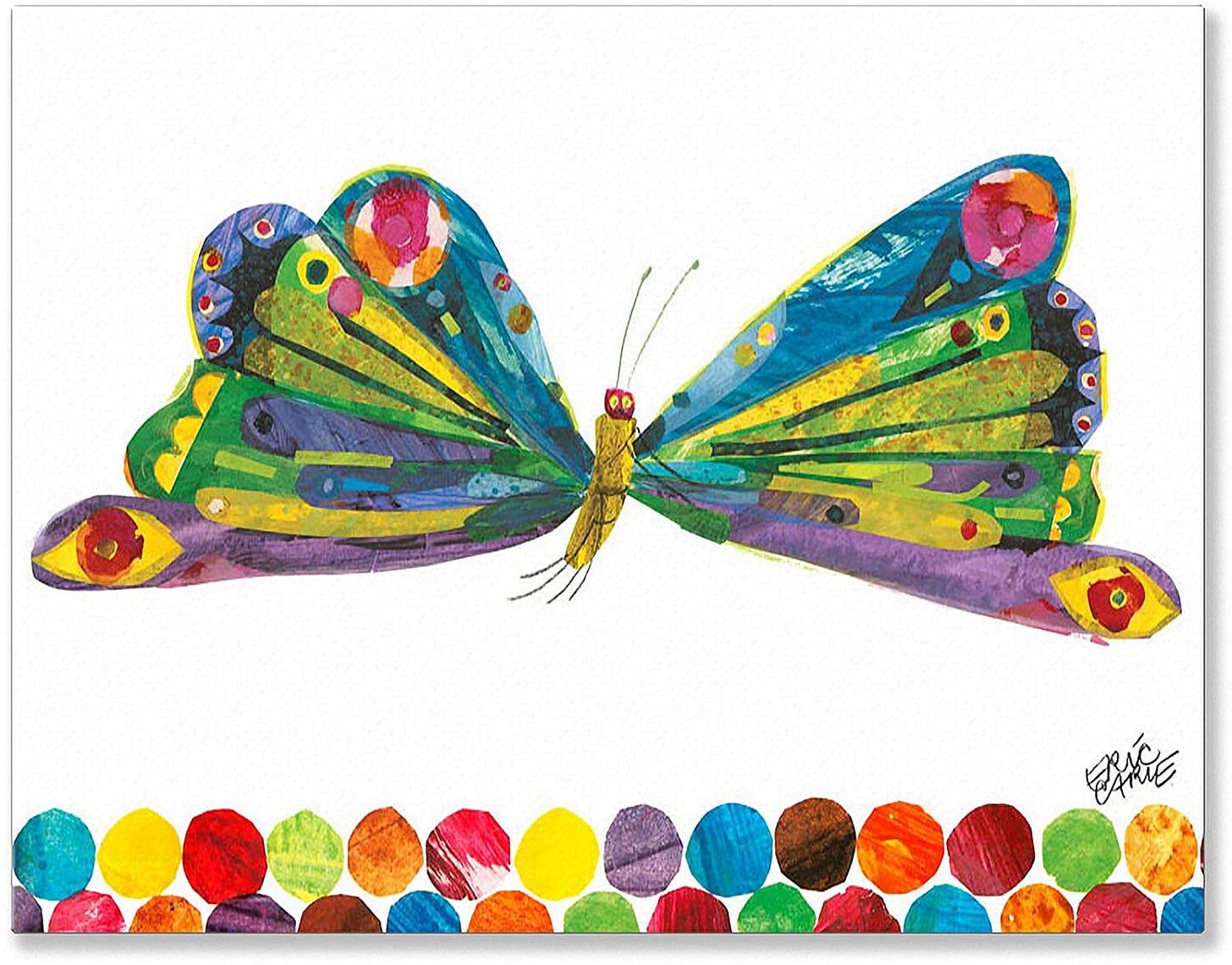 Amazon.com: Oopsy Daisy Eric Carle&#39;s Butterfly Canvas Wall Art, 18x14,  Multi: Posters &amp; Prints