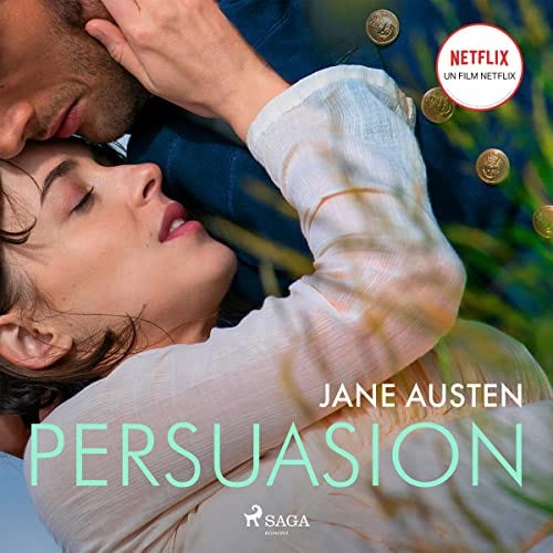 Anne hugging close her beloved for the movie poster of "Persuasion."