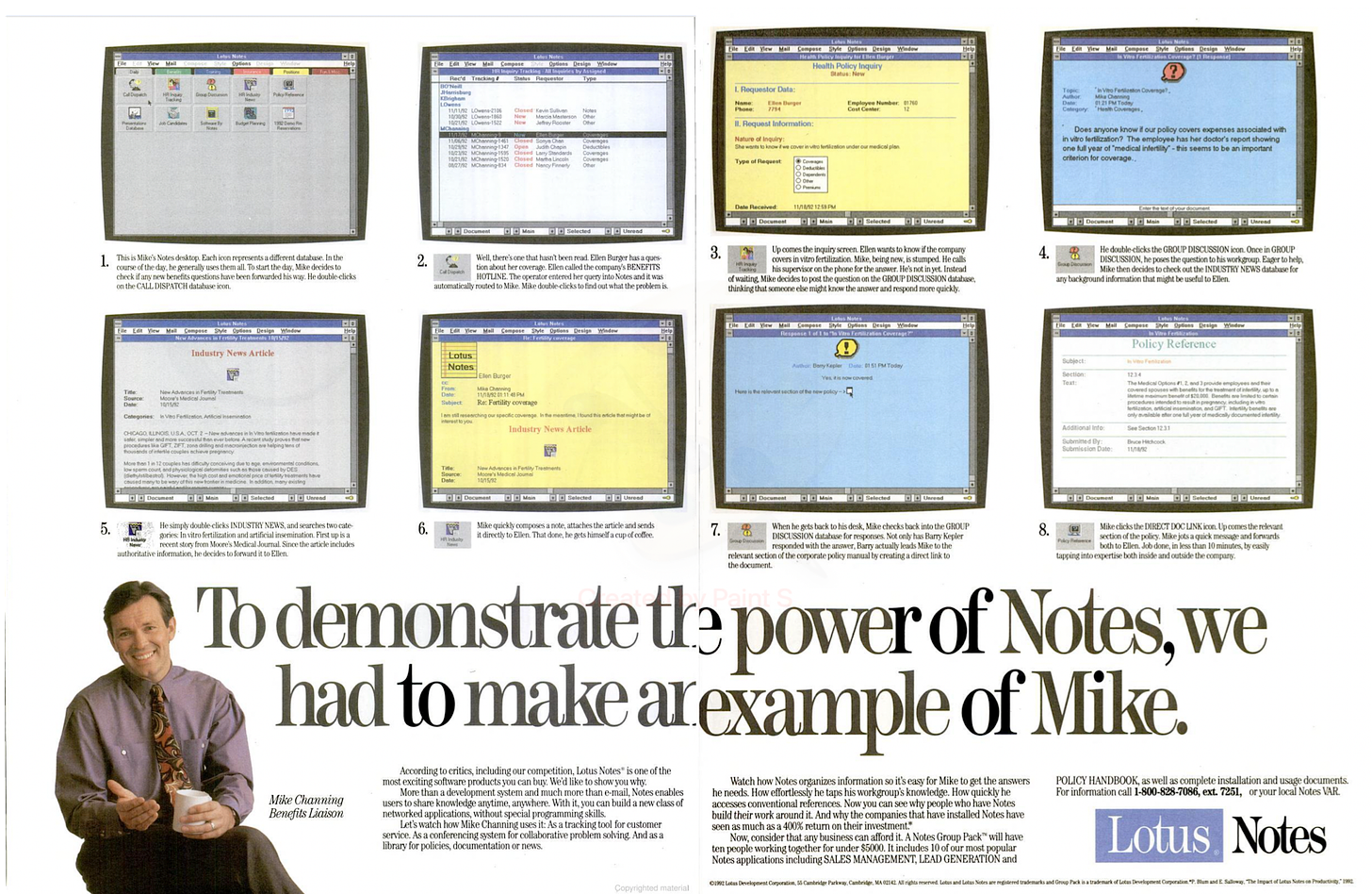 Advertisement showing Notes screens