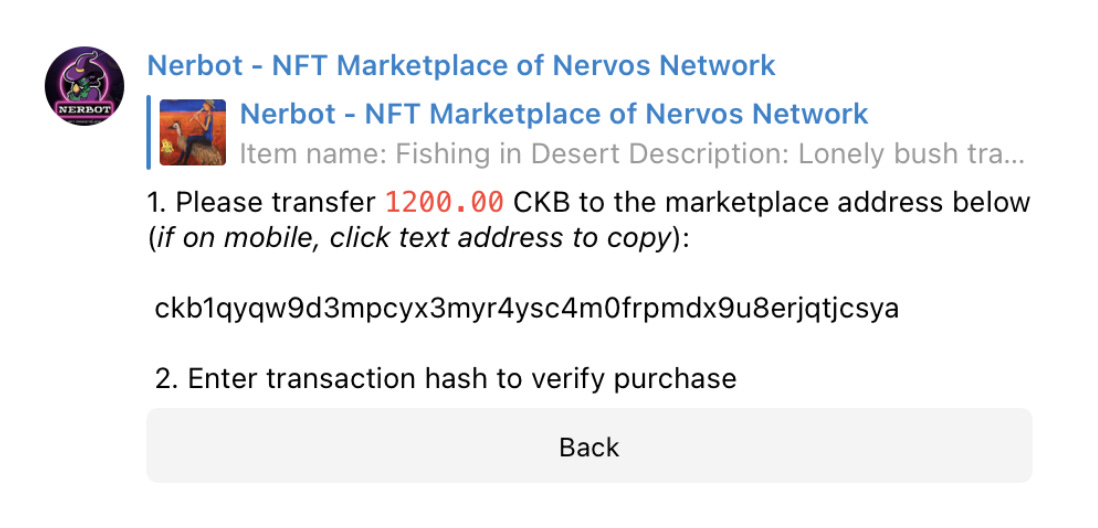 r/NervosNetwork - How do I use Nerfbot to Buy my First NFT on the Nervos Network?