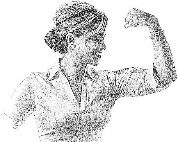 648 Strong Woman Black And White Illustrations & Clip Art ...