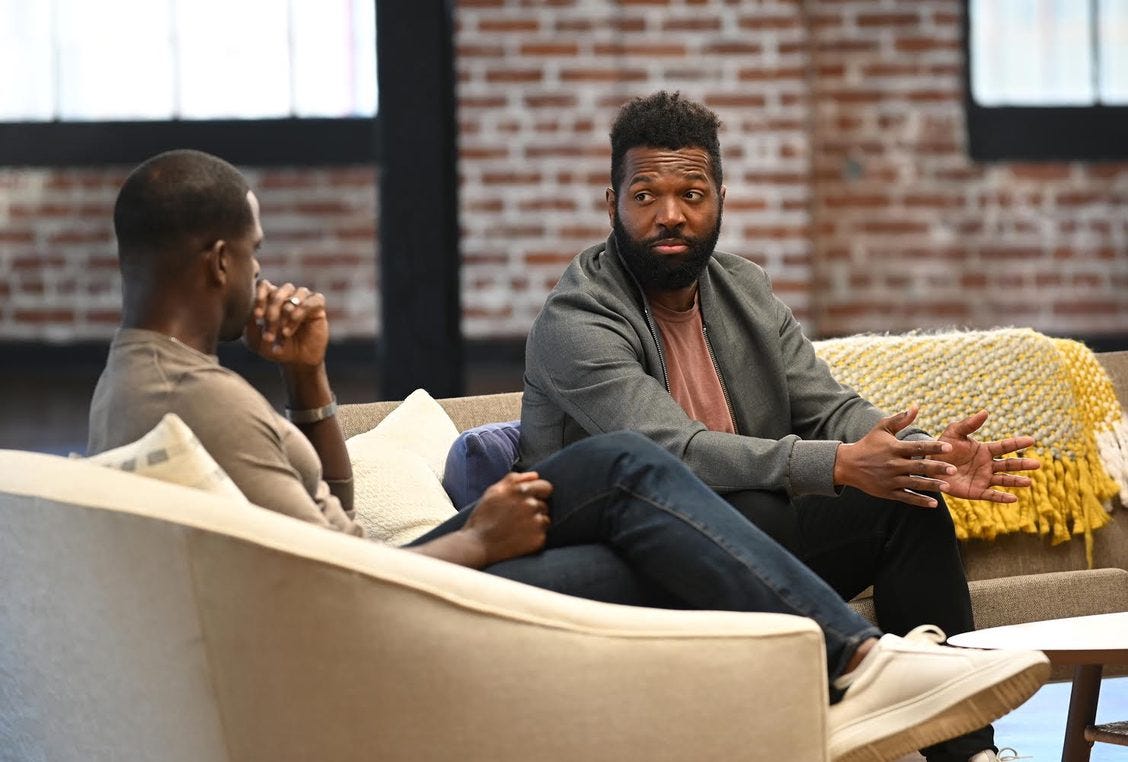 Baratunde gives Sterling K Brown a look