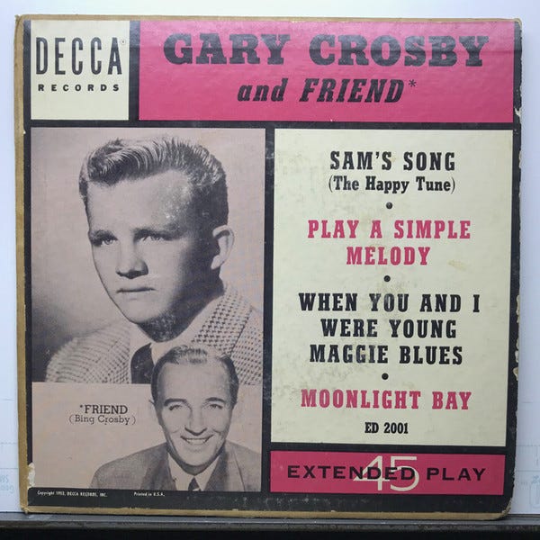 Мужу 45 песня. Bing Crosby Play a simple Melody пластинка. Название песен бинг Кросби.