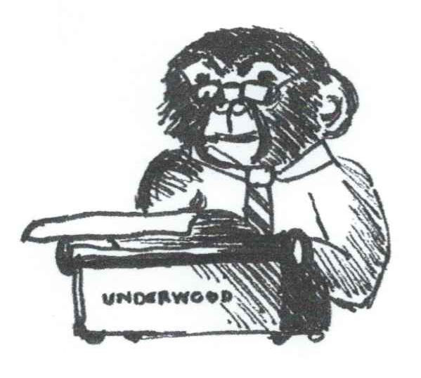 A monkey with a typewriter