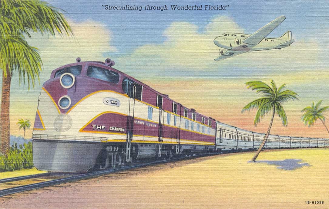 POSTCARDY: the postcard explorer: The Champion Streamliner - Atlantic Coast  Line Railroad