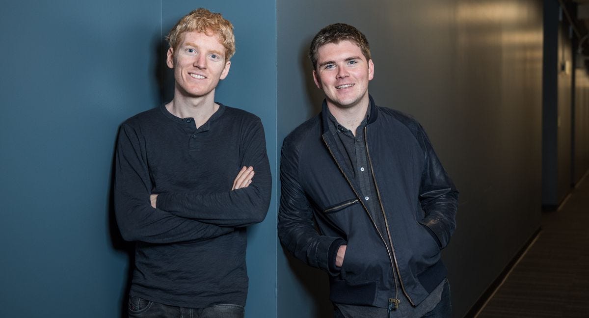 Patrick and John Collison, Stripe co-founders
