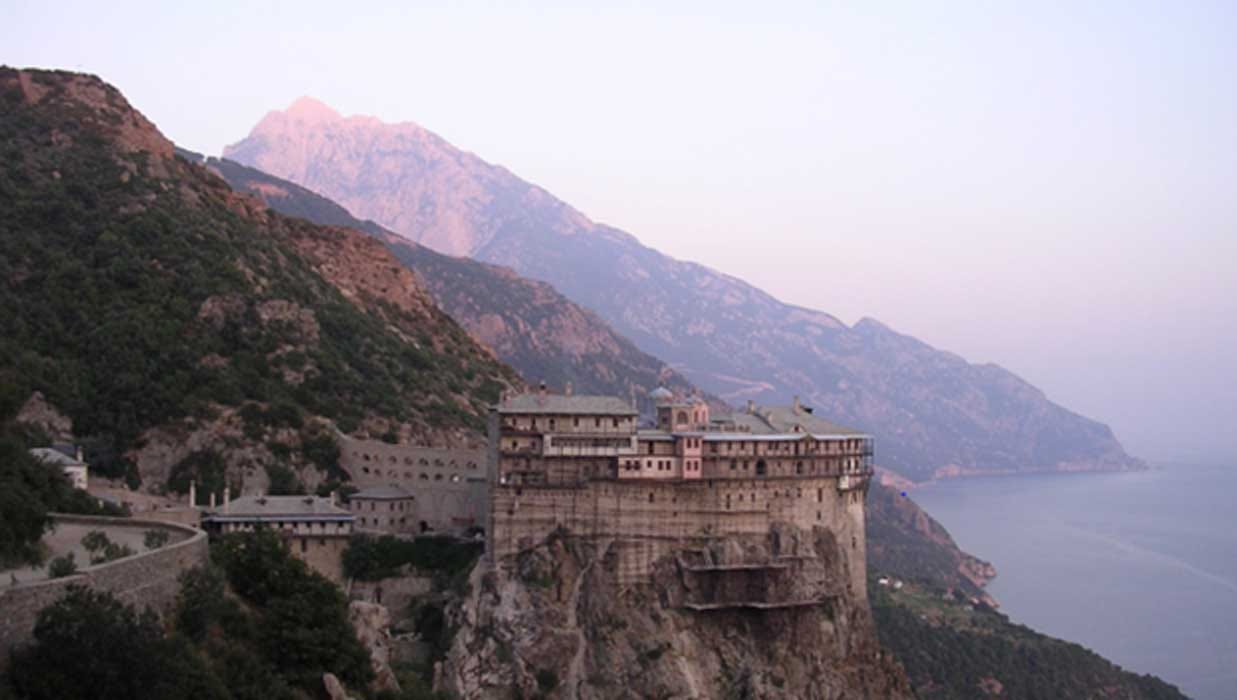 One of the 40 monasteries on the Holy Mount Athos.