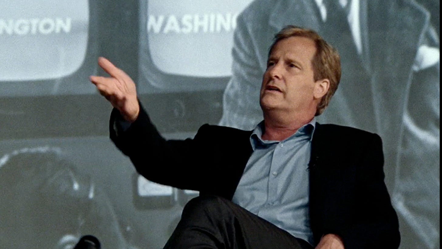 Will McAvoy (Jeff Daniels) gives a defining speech at Northwestern
