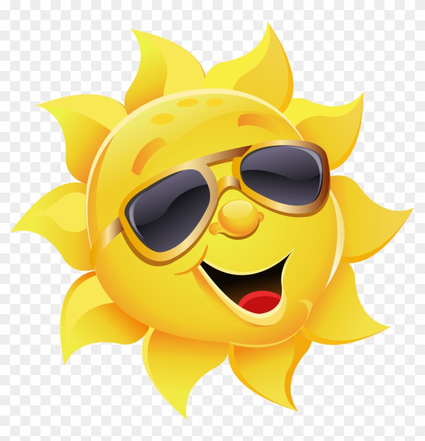 Sun With Sunglasses Png Clipart Image - Sun With Sunglasses Png,  Transparent Png - 600x593(#178108) - PngFind