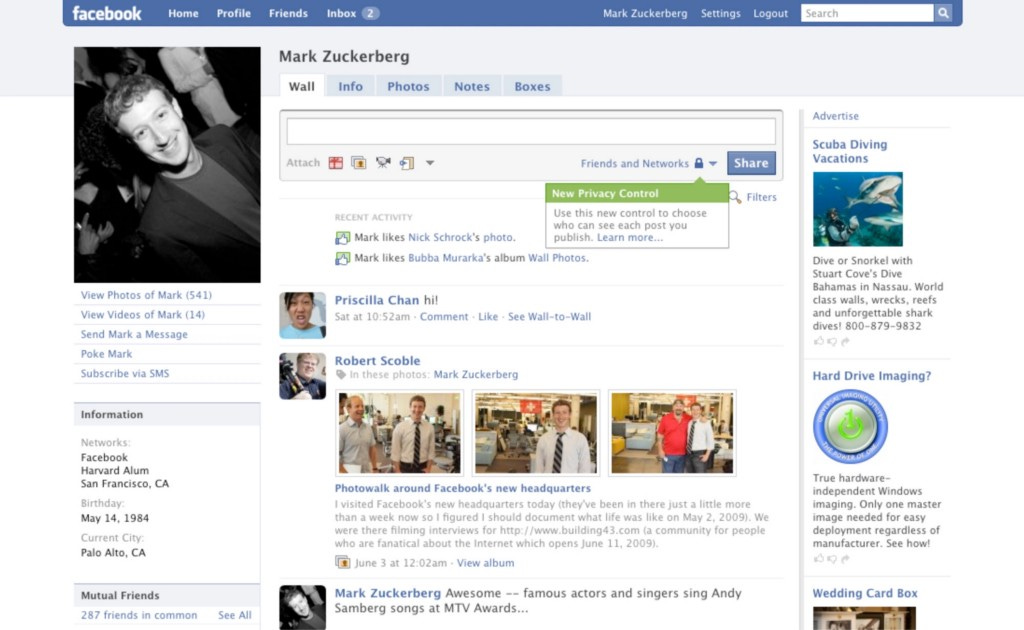 A screenshot of Facebook 2005. Hilariously bad.