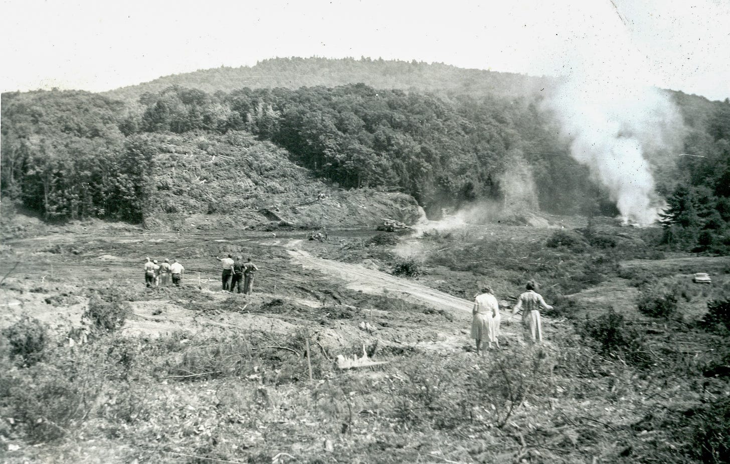 Clearing land for dam