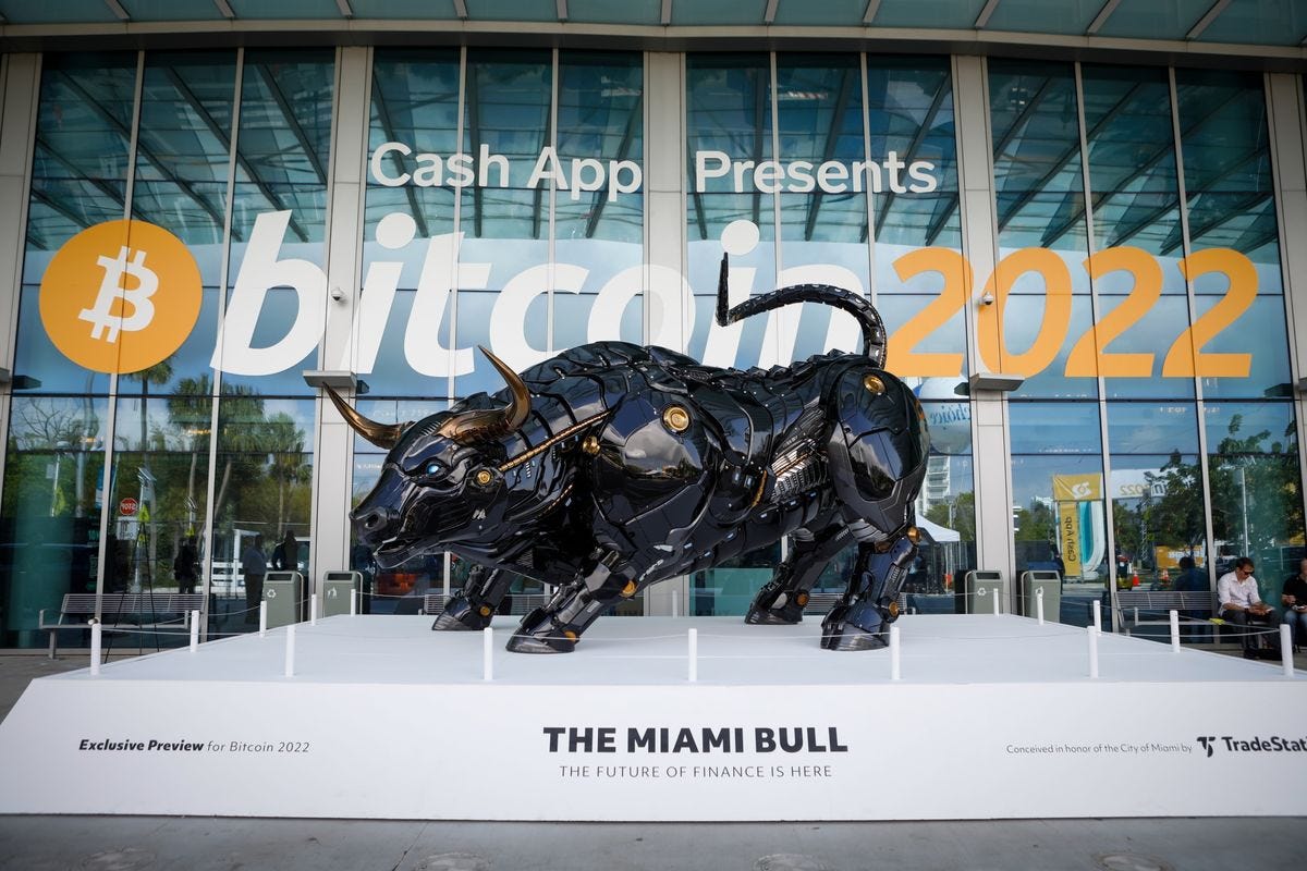Miami Gets Its Own 'Charging Bull' Statue for Bitcoin (BTC) Crypto Week -  Bloomberg