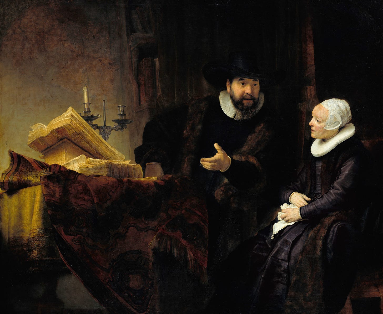 The Mennonite Preacher Anslo and his Wife (1641) by Rembrandt van Rijn