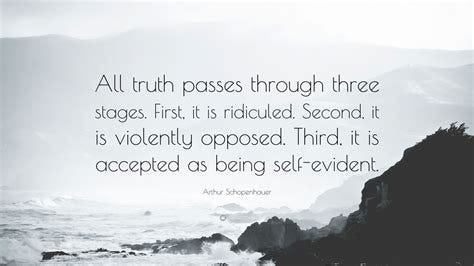 Arthur Schopenhauer Quote: "All truth passes through three ...