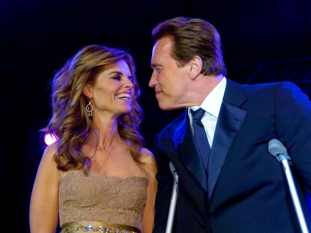 FILE - California first lady Maria Shriver and California Gov. Arnold Schwarzenegger smile together, at the Governor's Inaugural Ball at the Sacramento Convention Center, Friday, Jan. 5, 2007, in Sacramento, Calif. Schwarzenegger and Shriver’s marriage is officially over more than 10 years after the award-winning journalist petitioned to end her then-25-year marriage to the action star and former California governor. A Los Angeles judge finalized the divorce on Tuesday, Dec. 28, 2021, court records show. (Brian Baer/The Sacramento Bee via AP, Pool, File)
