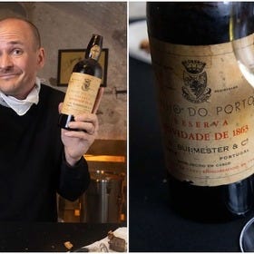 Wine Expert Opens and Tastes a 159 Year Old Bottle of Port Bottled in 1863
