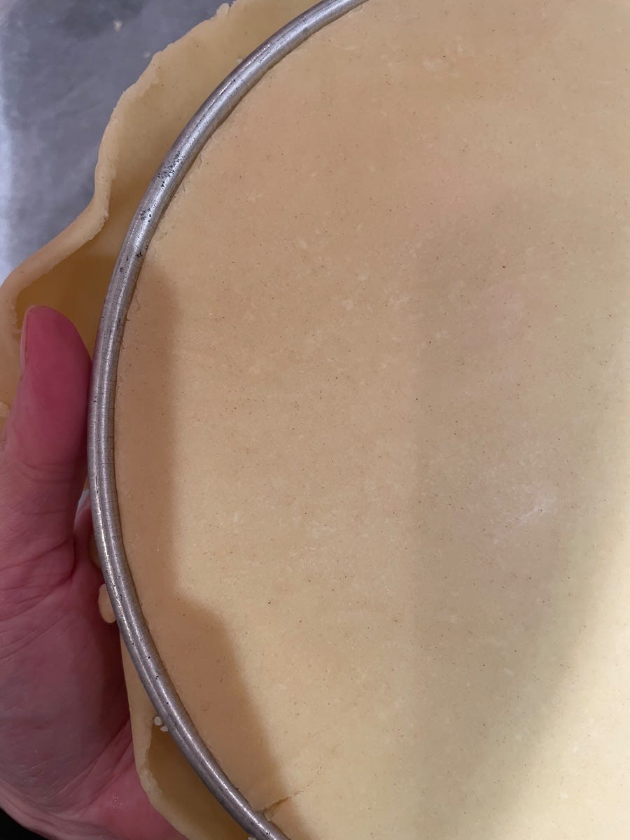 Underside of tart ring - you can see there are no gaps between the pastry and the ring