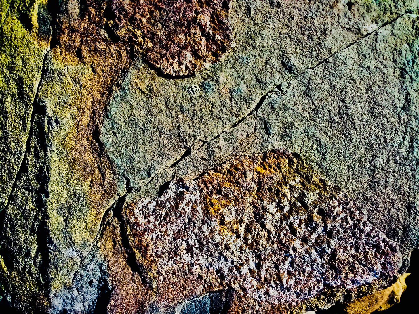 Photo of a multi-colored granite slab