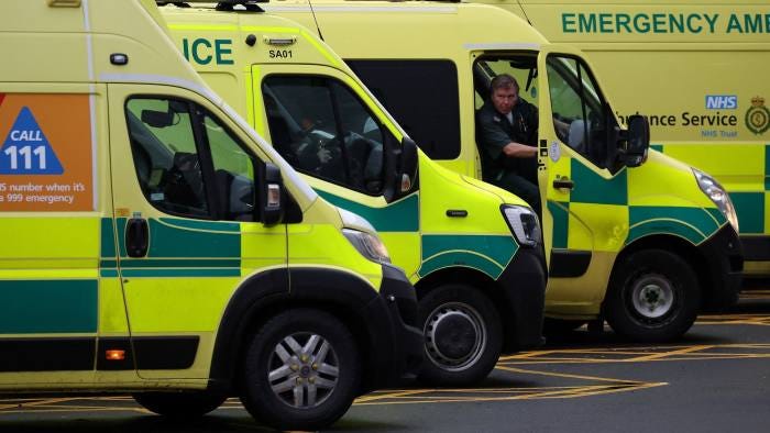 Health chiefs warn of risk to patient safety during ambulance strike |  Financial Times