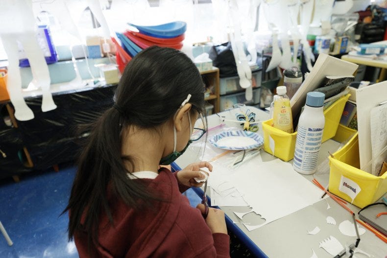 A student in a classroom