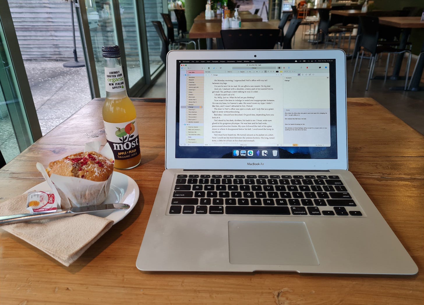 novel writing at cafe