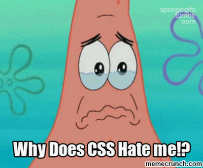 Patrick from Spongebob asking why CSS hates him...