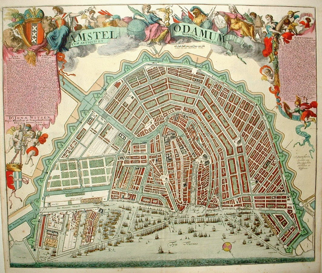antique plan of the town of Amsterdam / Virtual Map Fair