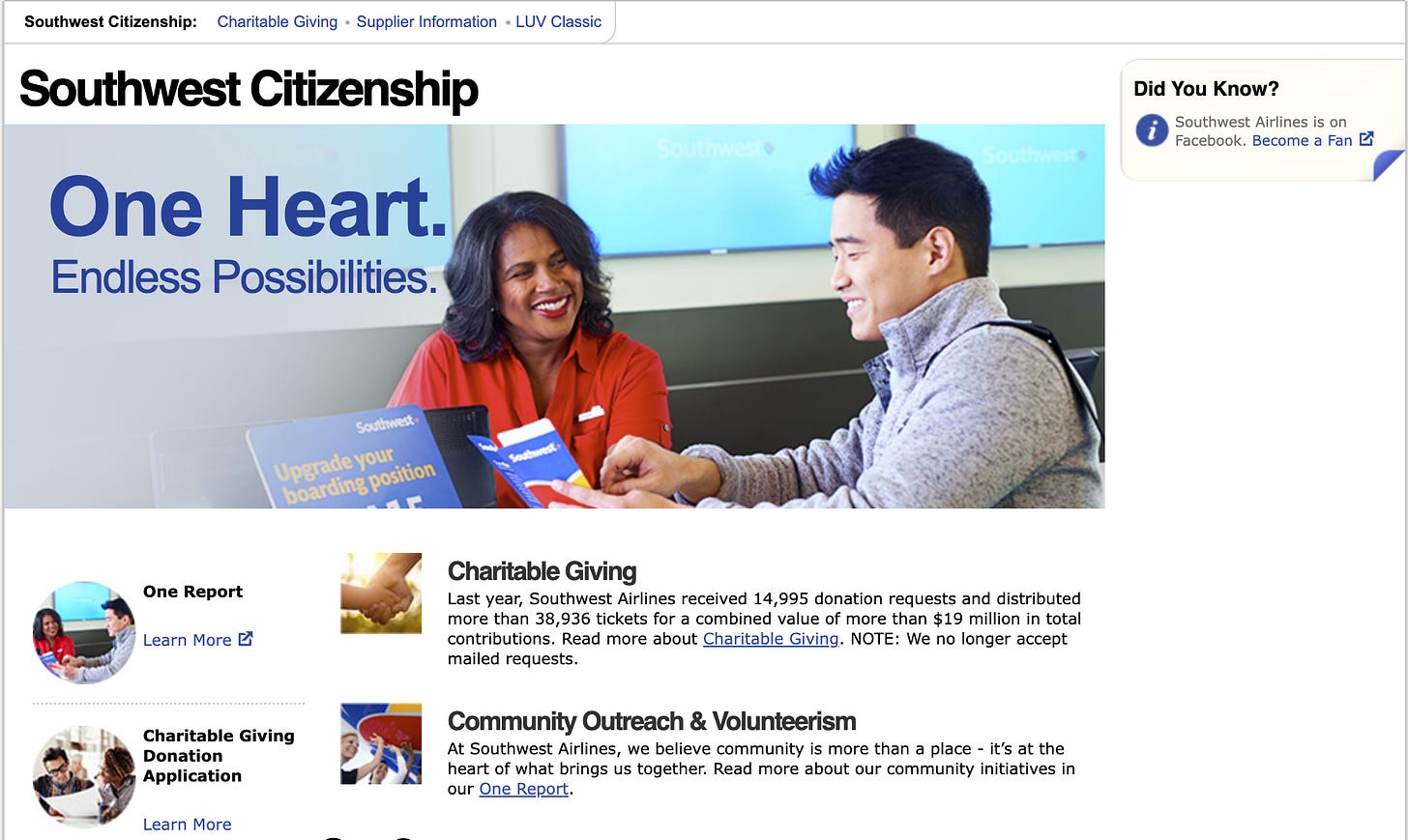 Southwest Airlines CSR Report Image