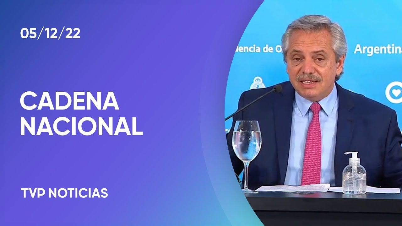 Cadena nacional del presidente Alberto Fernández - YouTube