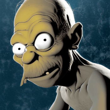 Image of Homer Simpson fused with Gollum