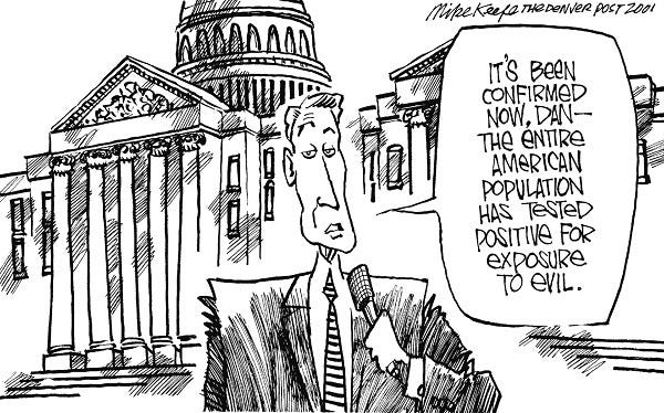 Exposure - Mike Keefe Political Cartoon, 10/21/2001